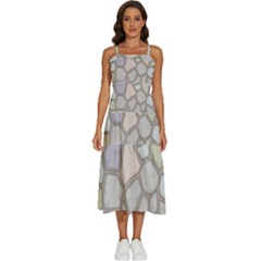 Cartoon-colored-stone-seamless-background-texture-pattern Sleeveless Shoulder Straps Boho Dress by uniart180623