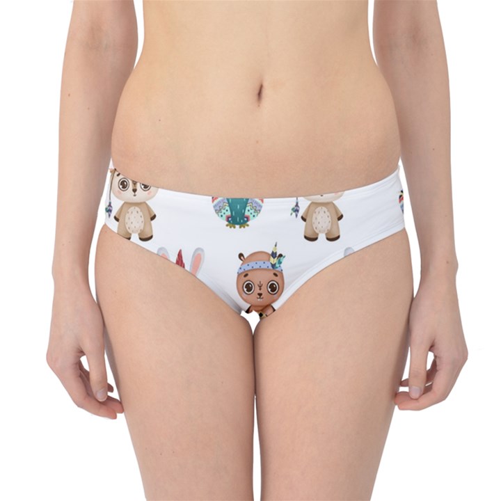 Cute-cartoon-boho-animals-seamless-pattern Hipster Bikini Bottoms