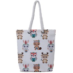 Cute-cartoon-boho-animals-seamless-pattern Full Print Rope Handle Tote (small) by uniart180623