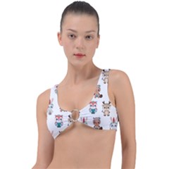 Cute-cartoon-boho-animals-seamless-pattern Ring Detail Bikini Top by uniart180623