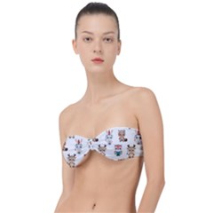 Cute-cartoon-boho-animals-seamless-pattern Classic Bandeau Bikini Top  by uniart180623