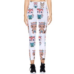 Cute-cartoon-boho-animals-seamless-pattern Pocket Leggings  by uniart180623