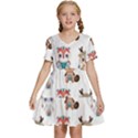 Cute-cartoon-boho-animals-seamless-pattern Kids  Short Sleeve Tiered Mini Dress View1