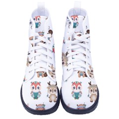 Cute-cartoon-boho-animals-seamless-pattern Men s High-top Canvas Sneakers