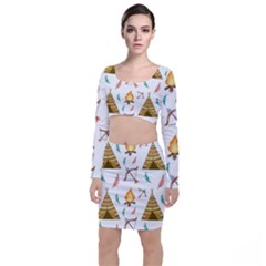 Cute-cartoon-native-american-seamless-pattern Top And Skirt Sets by uniart180623