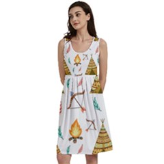 Cute-cartoon-native-american-seamless-pattern Classic Skater Dress