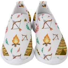 Cute-cartoon-native-american-seamless-pattern Kids  Slip On Sneakers by uniart180623