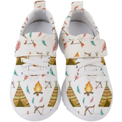 Cute-cartoon-native-american-seamless-pattern Kids  Velcro Strap Shoes by uniart180623