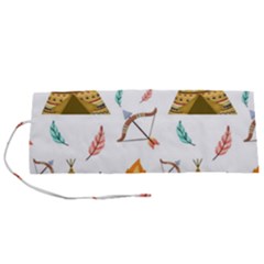 Cute-cartoon-native-american-seamless-pattern Roll Up Canvas Pencil Holder (s) by uniart180623