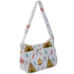 Cute-cartoon-native-american-seamless-pattern Zip Up Shoulder Bag by uniart180623