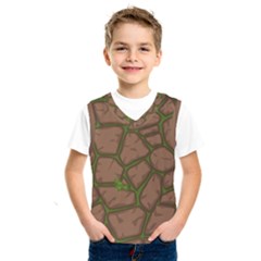 Cartoon-brown-stone-grass-seamless-background-texture-pattern Kids  Basketball Tank Top by uniart180623