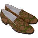 Cartoon-brown-stone-grass-seamless-background-texture-pattern Women s Chunky Heel Loafers View3