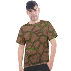 Cartoon-brown-stone-grass-seamless-background-texture-pattern Men s Sport Top by uniart180623