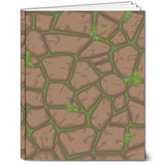 Cartoon-brown-stone-grass-seamless-background-texture-pattern 8  X 10  Softcover Notebook