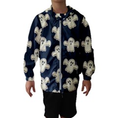 Hand-drawn-ghost-pattern Kids  Hooded Windbreaker