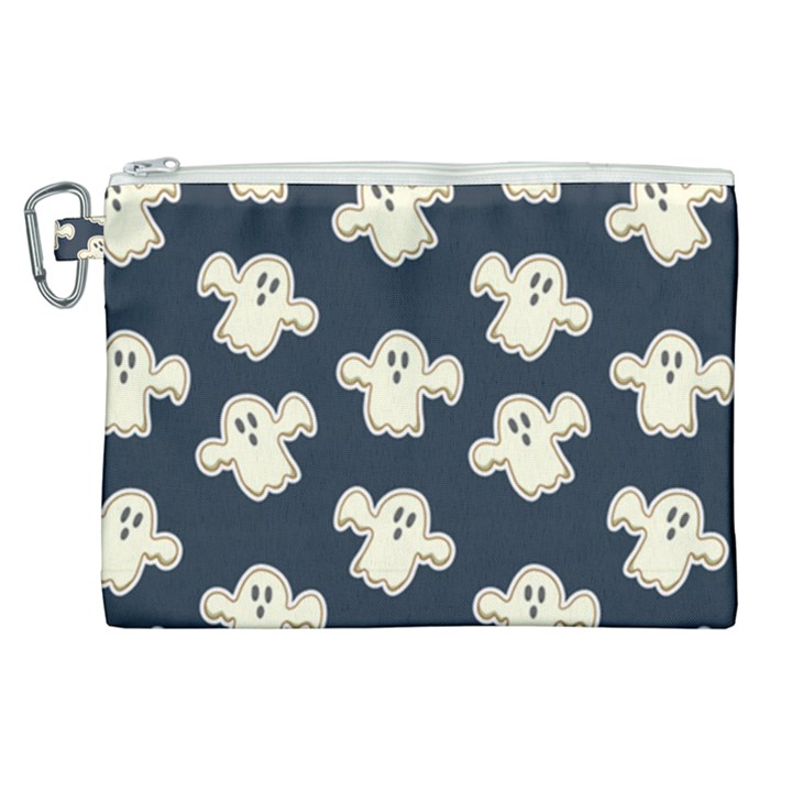 Hand-drawn-ghost-pattern Canvas Cosmetic Bag (XL)