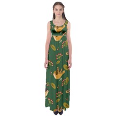 Cute-seamless-pattern-bird-with-berries-leaves Empire Waist Maxi Dress by uniart180623