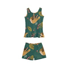 Cute-seamless-pattern-bird-with-berries-leaves Kids  Boyleg Swimsuit by uniart180623