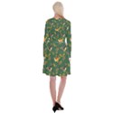 Cute-seamless-pattern-bird-with-berries-leaves Long Sleeve Velvet Front Wrap Dress View2