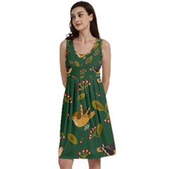 Cute-seamless-pattern-bird-with-berries-leaves Classic Skater Dress