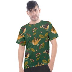 Cute-seamless-pattern-bird-with-berries-leaves Men s Sport Top by uniart180623