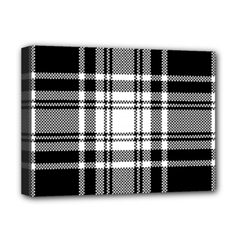 Pixel-background-design-modern-seamless-pattern-plaid-square-texture-fabric-tartan-scottish-textile- Deluxe Canvas 16  X 12  (stretched)  by uniart180623