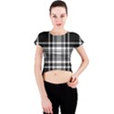 Pixel-background-design-modern-seamless-pattern-plaid-square-texture-fabric-tartan-scottish-textile- Crew Neck Crop Top View1