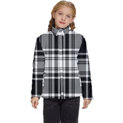 Pixel-background-design-modern-seamless-pattern-plaid-square-texture-fabric-tartan-scottish-textile- Kids  Puffer Bubble Jacket Coat by uniart180623