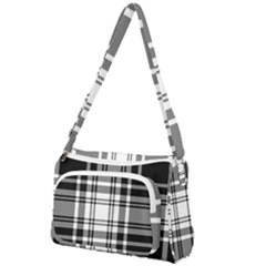 Pixel-background-design-modern-seamless-pattern-plaid-square-texture-fabric-tartan-scottish-textile- Front Pocket Crossbody Bag