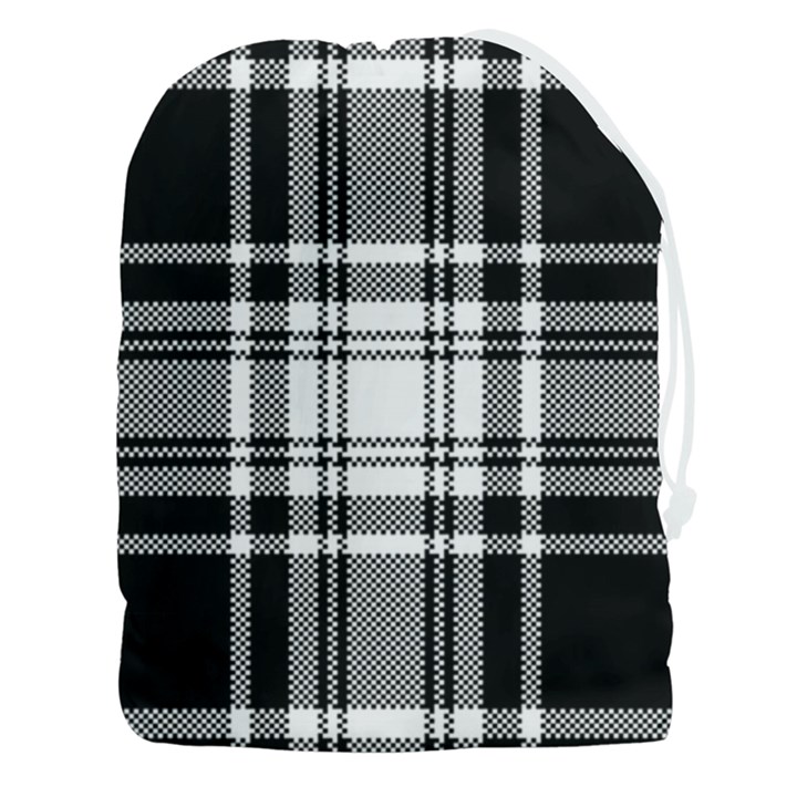 Pixel-background-design-modern-seamless-pattern-plaid-square-texture-fabric-tartan-scottish-textile- Drawstring Pouch (3XL)