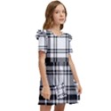 Pixel-background-design-modern-seamless-pattern-plaid-square-texture-fabric-tartan-scottish-textile- Kids  Frilly Sleeves Pocket Dress View2