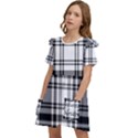 Pixel-background-design-modern-seamless-pattern-plaid-square-texture-fabric-tartan-scottish-textile- Kids  Frilly Sleeves Pocket Dress View3