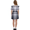 Pixel-background-design-modern-seamless-pattern-plaid-square-texture-fabric-tartan-scottish-textile- Kids  Frilly Sleeves Pocket Dress View4