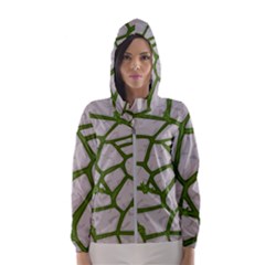 Cartoon-gray-stone-seamless-background-texture-pattern Green Women s Hooded Windbreaker by uniart180623