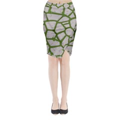 Cartoon-gray-stone-seamless-background-texture-pattern Green Midi Wrap Pencil Skirt by uniart180623