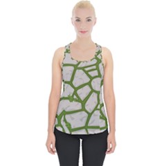 Cartoon-gray-stone-seamless-background-texture-pattern Green Piece Up Tank Top by uniart180623