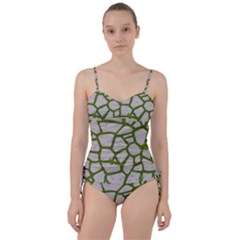 Cartoon-gray-stone-seamless-background-texture-pattern Green Sweetheart Tankini Set by uniart180623