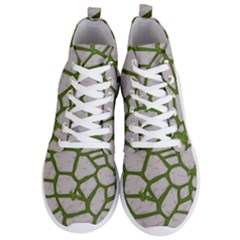 Cartoon-gray-stone-seamless-background-texture-pattern Green Men s Lightweight High Top Sneakers by uniart180623