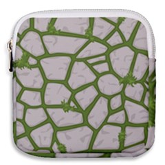 Cartoon-gray-stone-seamless-background-texture-pattern Green Mini Square Pouch by uniart180623