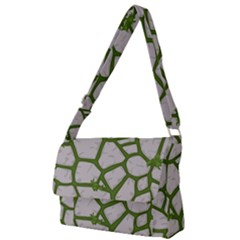 Cartoon-gray-stone-seamless-background-texture-pattern Green Full Print Messenger Bag (l) by uniart180623