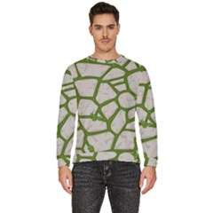 Cartoon-gray-stone-seamless-background-texture-pattern Green Men s Fleece Sweatshirt by uniart180623