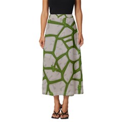 Cartoon-gray-stone-seamless-background-texture-pattern Green Classic Midi Chiffon Skirt by uniart180623