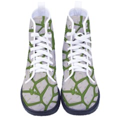 Cartoon-gray-stone-seamless-background-texture-pattern Green Kid s High-top Canvas Sneakers by uniart180623