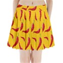 Chili-vegetable-pattern-background Pleated Mini Skirt View1