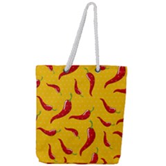 Chili-vegetable-pattern-background Full Print Rope Handle Tote (large) by uniart180623