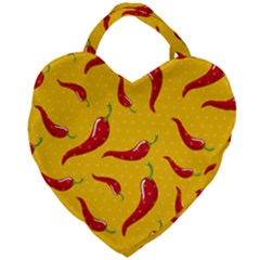 Chili-vegetable-pattern-background Giant Heart Shaped Tote by uniart180623