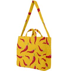 Chili-vegetable-pattern-background Square Shoulder Tote Bag by uniart180623