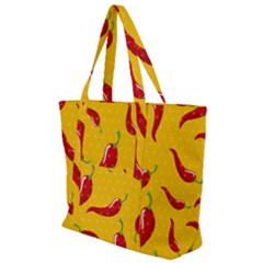 Chili-vegetable-pattern-background Zip Up Canvas Bag by uniart180623