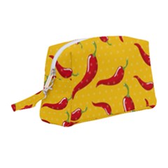 Chili-vegetable-pattern-background Wristlet Pouch Bag (medium) by uniart180623