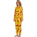 Chili-vegetable-pattern-background Womens  Long Sleeve Lightweight Pajamas Set View2